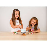 Bigjigs Toys Wooden Chocolate Pot For Two Toy Food Set with 16 Play Pieces
