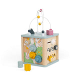Bigjigs Toys Wooden Activity Cube Simply Scandi Baby Toy with Bead Maze and Shape Sorter