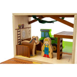 Bigjigs Toys Farm On The Go Wooden Travel Playset with Tractor and Animals 8 Pieces