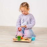 Bigjigs Toys Wooden Breakfast in Bed Tray Set with 28 Play Food Pieces