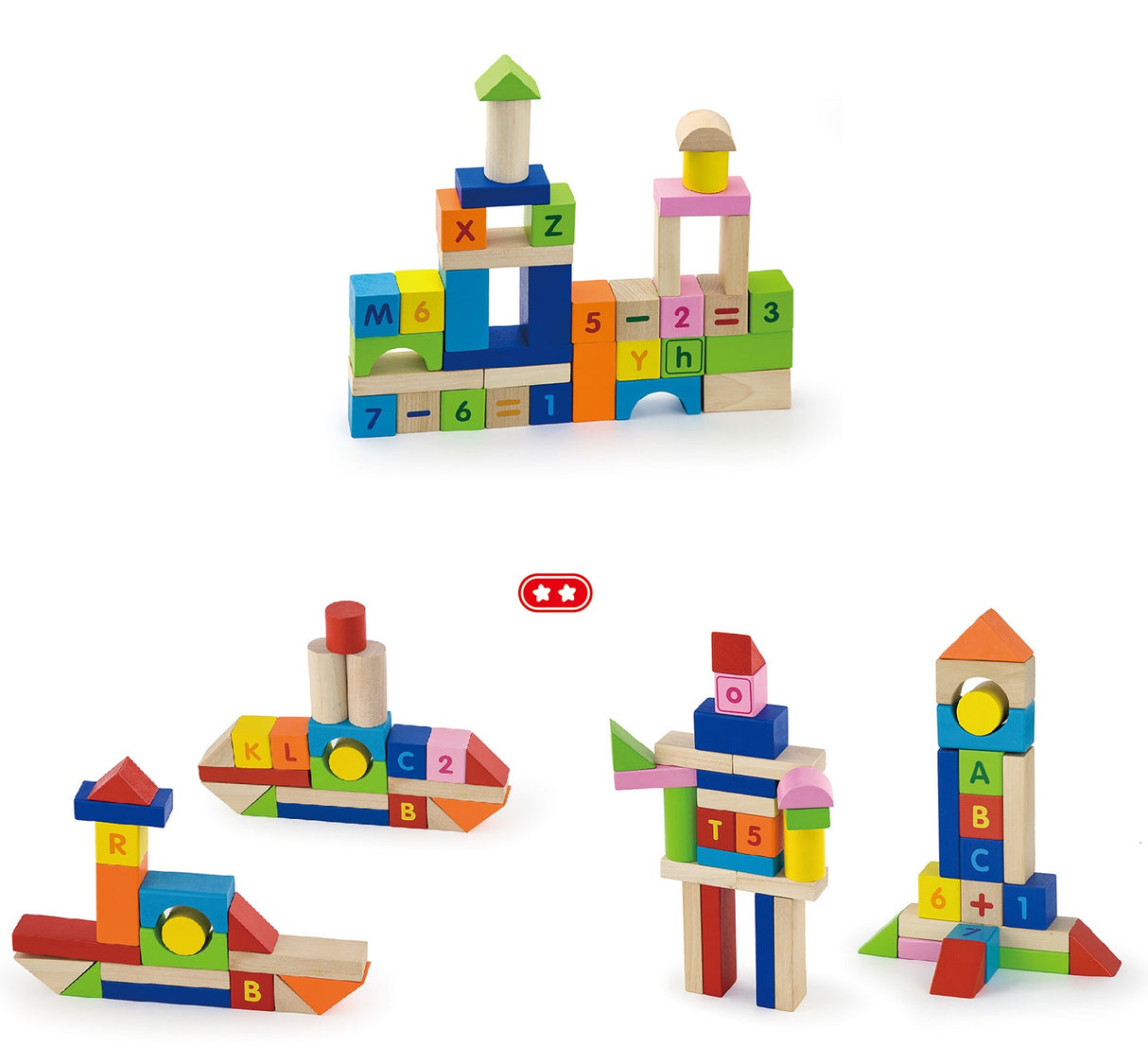 Alphabet and Numbers Blocks - 100 pieces