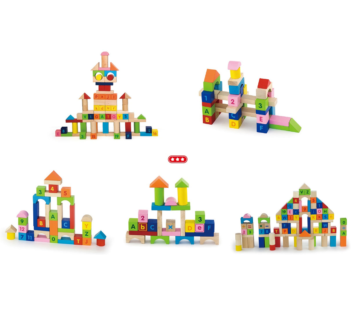 Alphabet and Numbers Blocks - 100 pieces