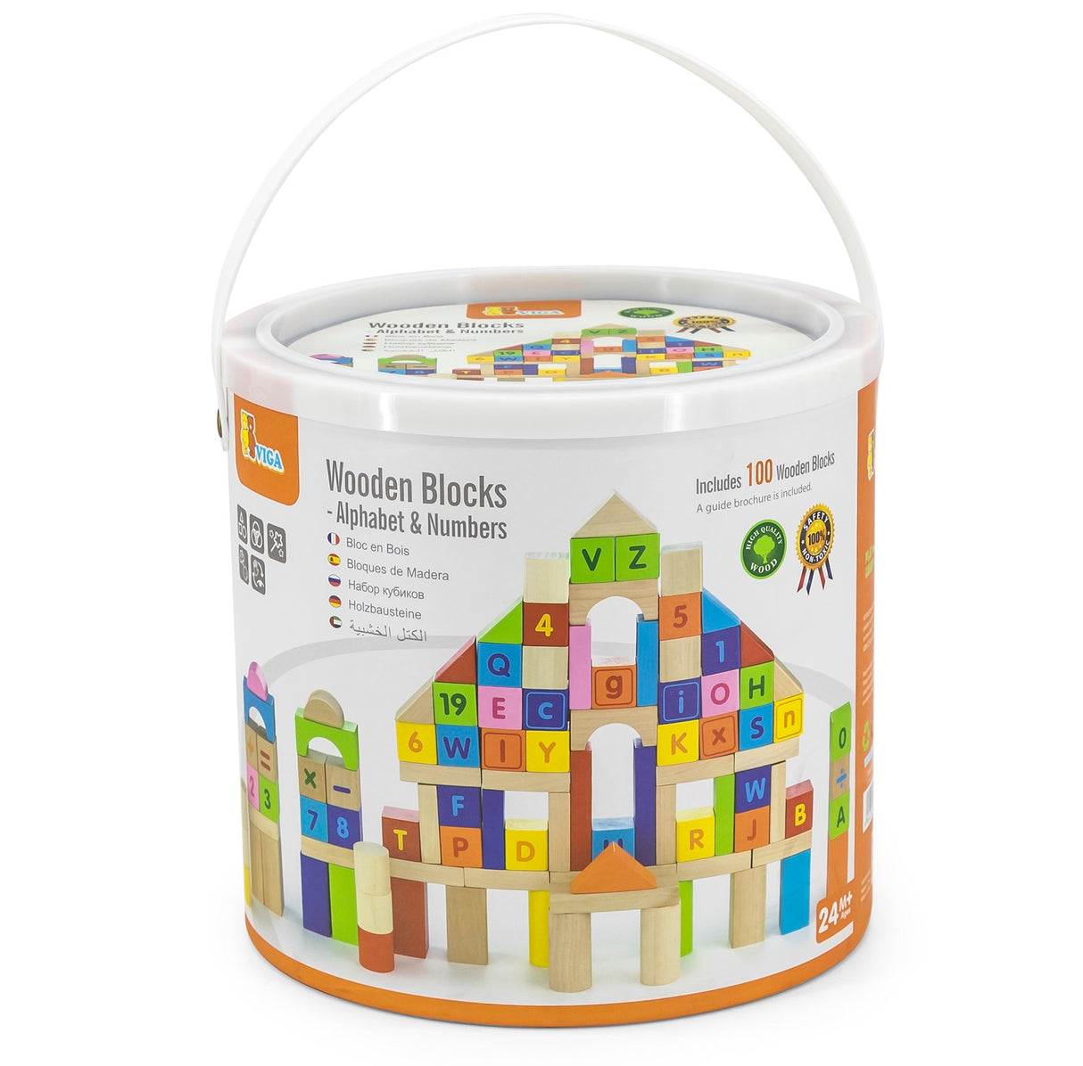 Alphabet and Numbers Blocks - 100 pieces