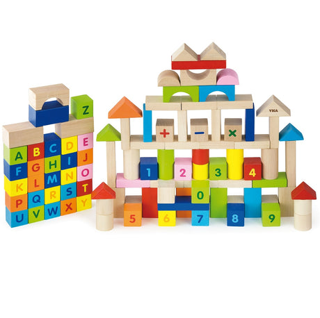 Alphabet and Numbers Blocks - 100 pieces