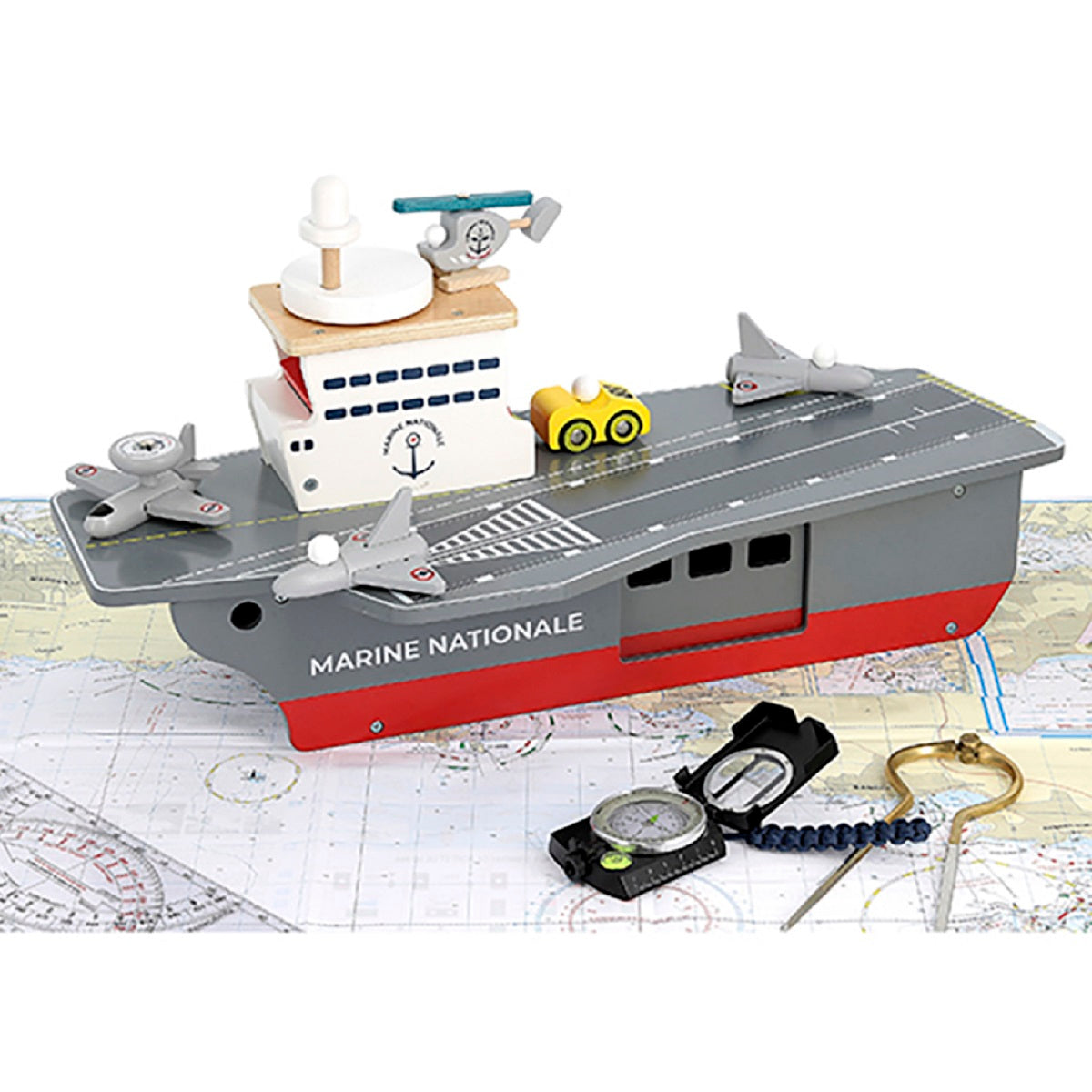 Wooden Aircraft Carrier with Accessories
