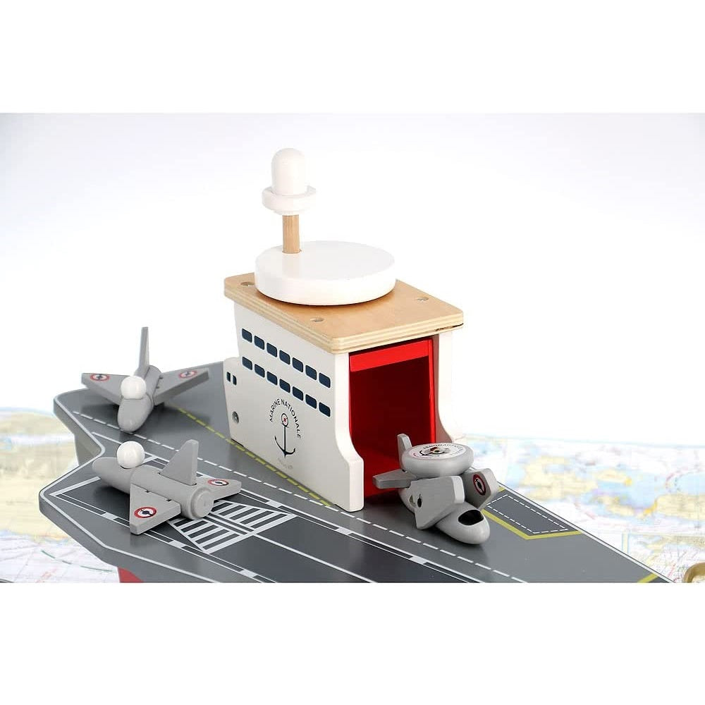Wooden Aircraft Carrier with Accessories