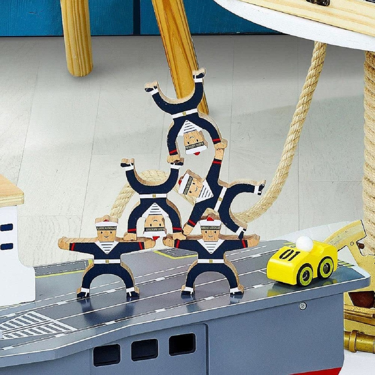 Wooden Sailors Stacking Game