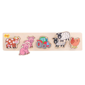 Bigjigs Baby Wooden Chunky Shape and Colour Educational Puzzle 5 Pieces