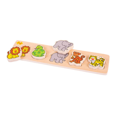 Bigjigs Baby Wooden First Shape Sorter Puzzle 5 Pieces