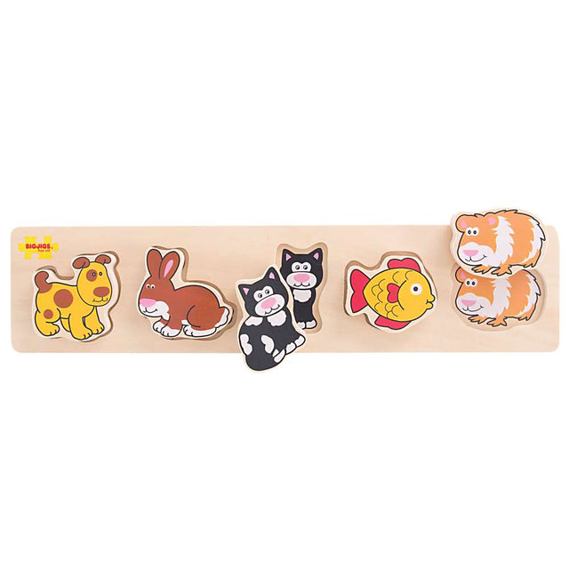 Bigjigs Baby Wooden First Shape and Colour Educational Puzzle 5 Pieces