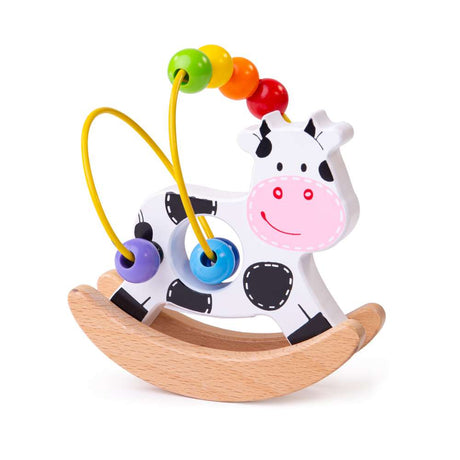 Bigjigs Baby Wooden Animal Rocking Bead Frame Learning Toy
