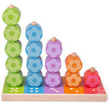 Bigjigs Baby First Flower Stacker Wooden Educational Counting and Colour Matching Toy 16 Play Pieces