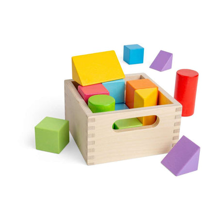 Bigjigs Baby Wooden Building Blocks and Shapes Toy Set 17 Pieces