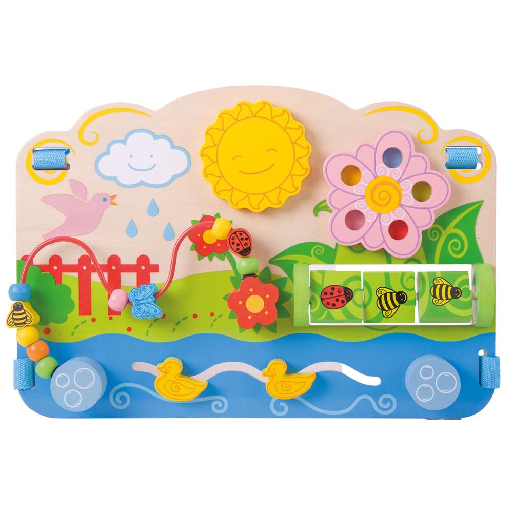 Bigjigs Baby Wooden Flower Activity Centre Baby Toy for Cot Bed 6 Months +