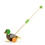 Bigjigs Baby Wooden Duck Push Along Toy for Toddlers 12 Months Plus