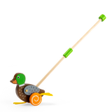Bigjigs Baby Wooden Duck Push Along Toy for Toddlers 12 Months Plus