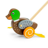 Bigjigs Baby Wooden Duck Push Along Toy for Toddlers 12 Months Plus