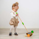 Bigjigs Baby Wooden Duck Push Along Toy for Toddlers 12 Months Plus