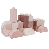 Bigjigs Baby Natural Click Wooden Building Blocks 100 Pieces Toy for Toddlers 12 Months Plus