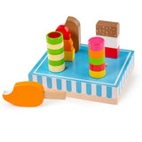 Bigjigs Toys Wooden Ice Lollies Set with Stand 6 Pieces Pretend Play Food Kitchen Toys