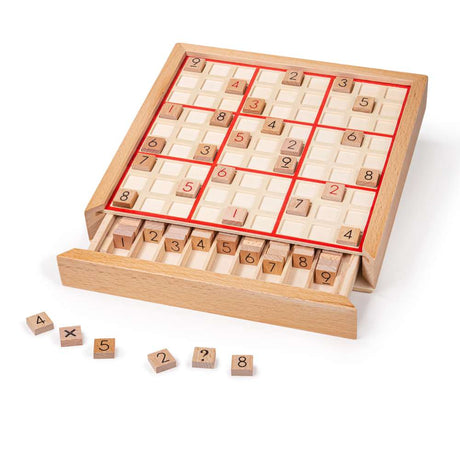 Bigjigs Toys Wooden Sudoku Board Game For Kids Eco Friendly Wood Strategy Puzzle
