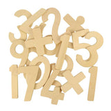 Bigjigs Toys Wooden Number Drawing Templates and Arithmetic Symbols 29 Pieces