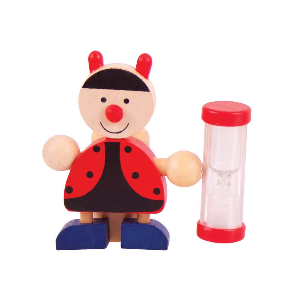 Bigjigs Toys Wooden Animal Toothbrush Timer for Kids 3 Minute Brush Sand Timer