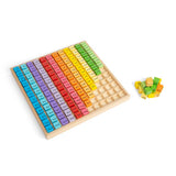 Bigjigs Toys Wooden Times Table Tray Multiplication Game 145 Pieces