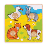 Bigjigs Toys My First Pet Peg Puzzle Wooden Educational Toy for 12 Months Plus