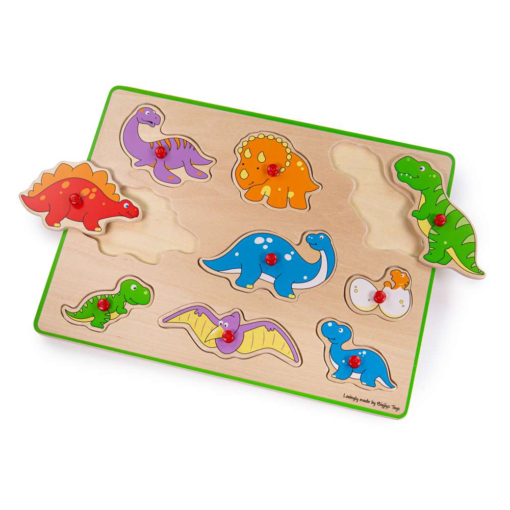 Bigjigs Toys Wooden Dinosaur Educational Puzzle 9 Pieces