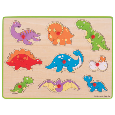Bigjigs Toys Wooden Dinosaur Educational Puzzle 9 Pieces