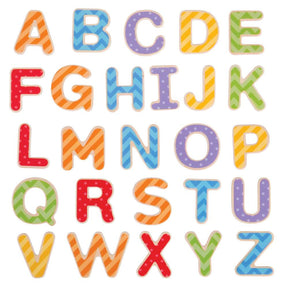 Bigjigs Toys Wooden Magnetic Uppercase Letters Educational Alphabet Toy 49 Pieces