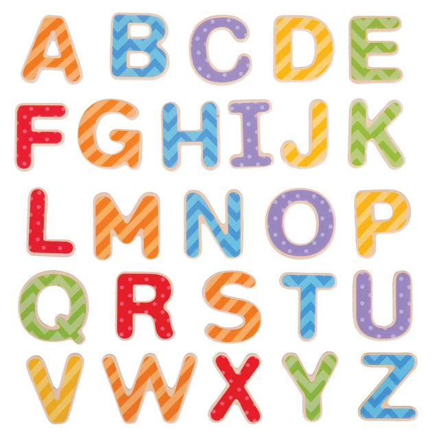 Bigjigs Toys Wooden Magnetic Uppercase Letters Educational Alphabet Toy 49 Pieces