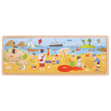 Bigjigs Toys Wooden Seaside Scene Tray Puzzle 24 Pieces Educational Jigsaw