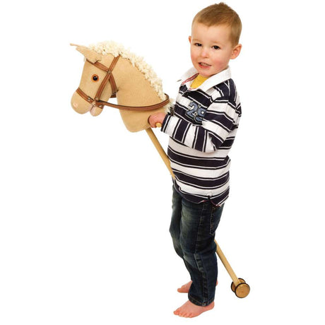 Bigjigs Toys Floral Wooden Hobby Horse Toy with Wheels 96cm