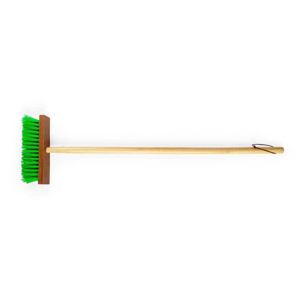 Bigjigs Toys Long Handled Kids Garden Broom 86cm Green Bristles 3 Years Plus