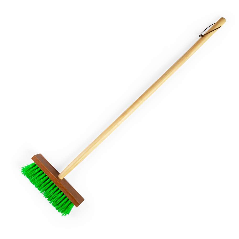 Bigjigs Toys Long Handled Kids Garden Broom 86cm Green Bristles 3 Years Plus