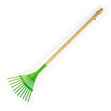 Bigjigs Toys Kids Long Handled Wooden Gardening Leaf Rake