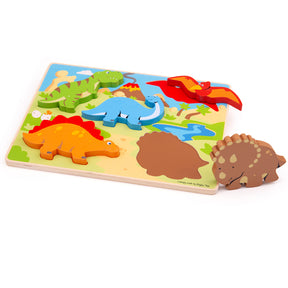 Bigjigs Toys Wooden Shape and Colour Educational Puzzle 5 Pieces