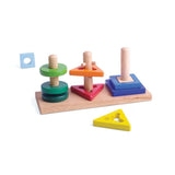 Bigjigs Toys Twist and Turn Wooden Educational Shape and Colour Sorting Puzzle 9 Pieces