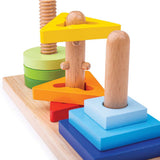 Bigjigs Toys Twist and Turn Wooden Educational Shape and Colour Sorting Puzzle 9 Pieces