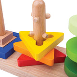 Bigjigs Toys Twist and Turn Wooden Educational Shape and Colour Sorting Puzzle 9 Pieces