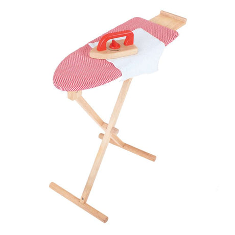 Bigjigs Toys Wooden Iron and Ironing Board Set Pretend Play Kids Laundry Toy 2 Pieces