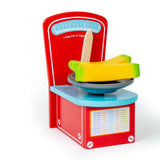 Bigjigs Toys Wooden Kitchen Scales Toy for Kids Play Shop and Kitchen Role Play