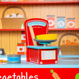 Bigjigs Toys Wooden Kitchen Scales Toy for Kids Play Shop and Kitchen Role Play