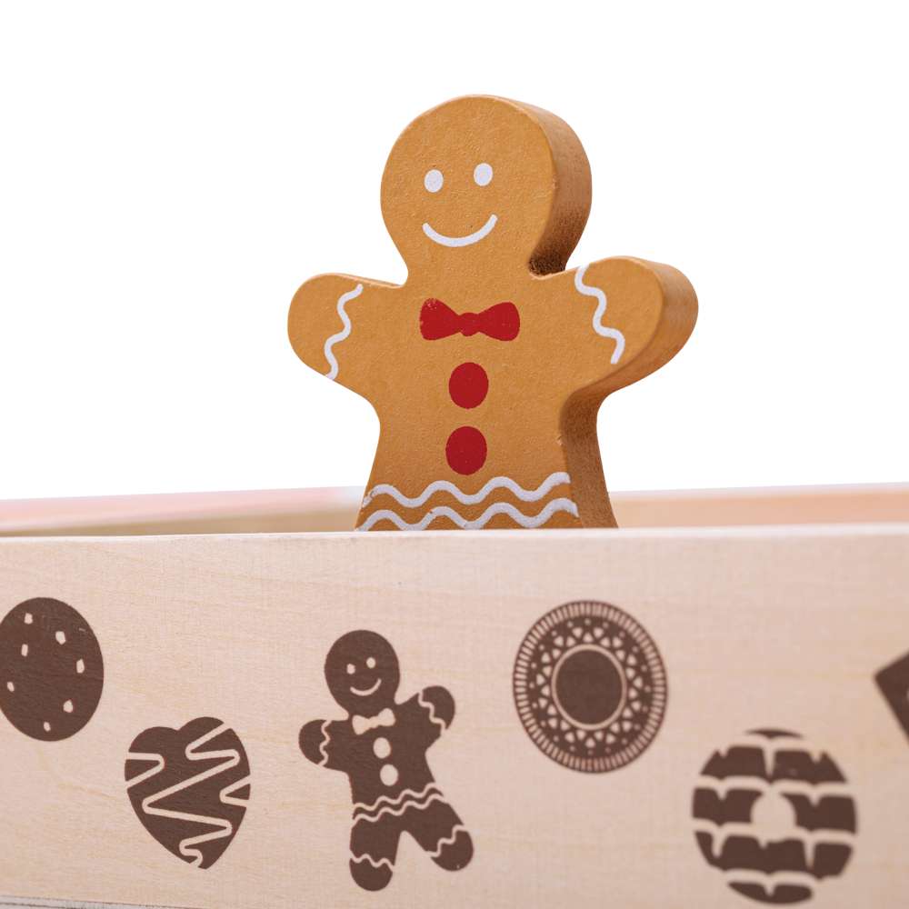 Bigjigs Toys Wooden Biscuit Box Toy Food Set with 16 Pieces 3 Years+
