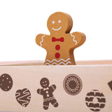 Bigjigs Toys Wooden Biscuit Box Toy Food Set with 16 Pieces 3 Years+