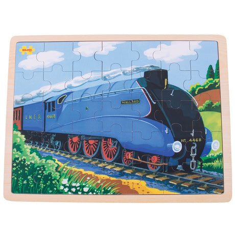 Bigjigs Toys Mallard Steam Engine Locomotive Wooden Jigsaw Puzzle 35 Pieces