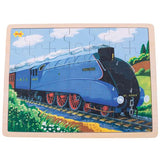 Bigjigs Toys Mallard Steam Engine Locomotive Wooden Jigsaw Puzzle 35 Pieces