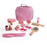 Bigjigs Toys Wooden Vanity Kit Pretend Play Set with 11 Pieces and Fabric Bag